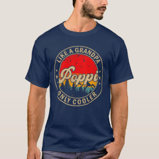 T-shirt Poppi comme un grand-père mais en plus cool Rétro