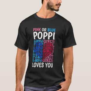 T-shirt Poppi Rose Ou Bleu Vous Aime Genre Révéler Bébé Sh