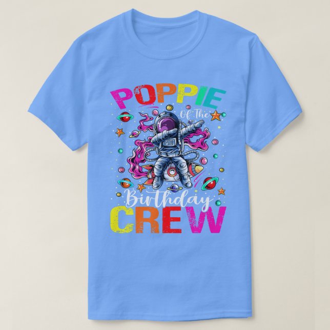 T-shirt Poppie Anniversaire Astronaute Planètes spatiales (Design devant)