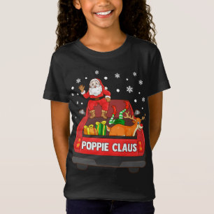 T-Shirt Poppie Claus Camion Rouge Père Noël Reindeer Elf C