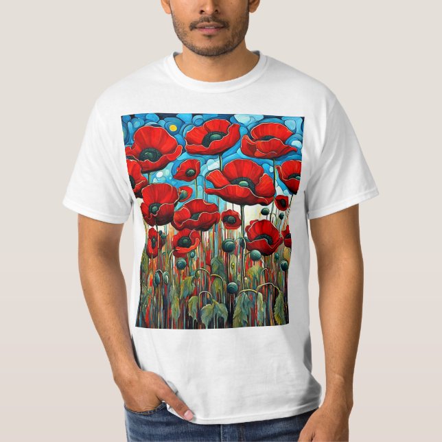 T-shirt Poppies rouges géantes 2 (Devant)