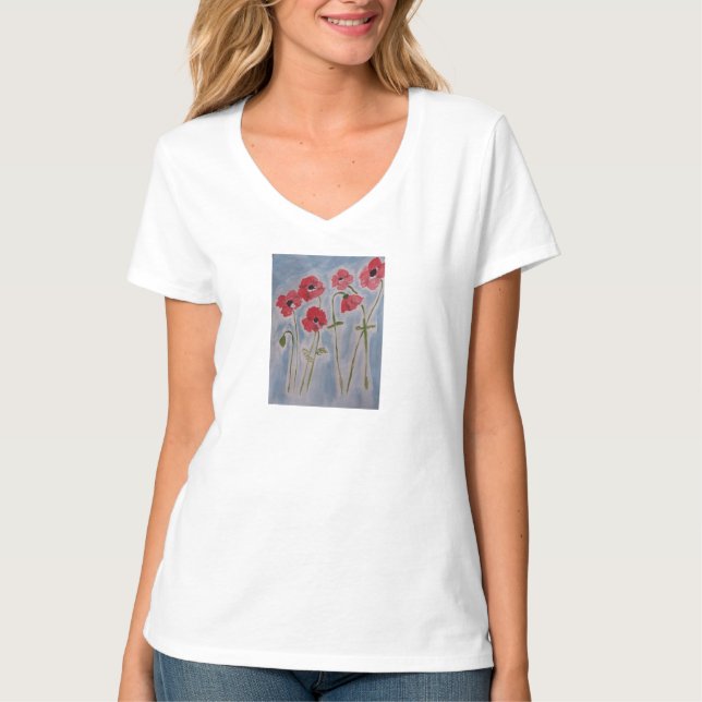 T-shirt Poppies rouges sauvages (Devant)