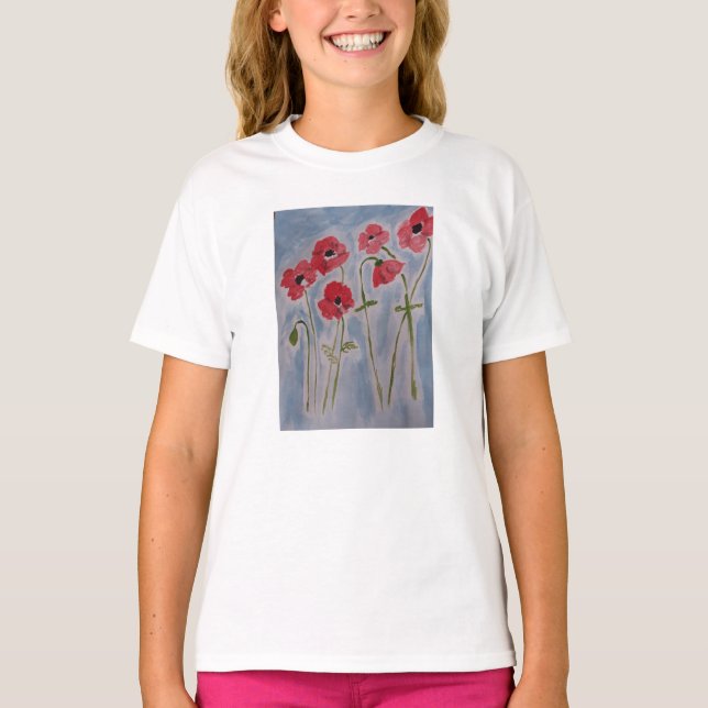 T-shirt Poppies rouges sauvages (Devant)