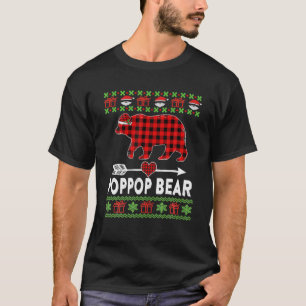 T-shirt Poppop Bear Père Noël Red Plaid Family Pajamas Pou
