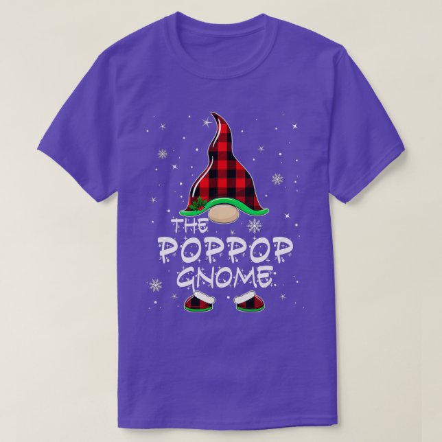 T-shirt PopPop Gnome Buffalo Plaid Matching Famille Christ (Design devant)