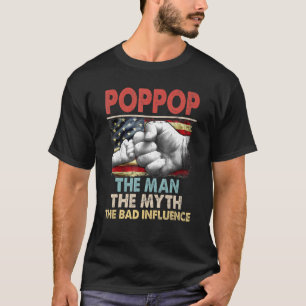 T-shirt Poppop L'Homme Le Mythe American Drapeau Le Mauvai