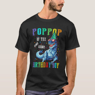 T-shirt Poppop Of The Birthday Boy Funny Poppop Dinosaur
