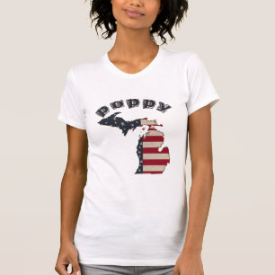 T-shirt Poppy   Grand-père   Michigan Americana Grunge