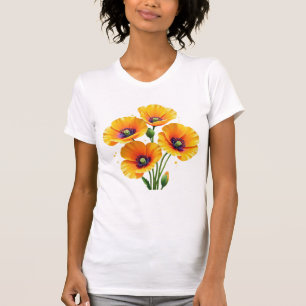 T-shirt Poppy jardinet fleurs sauvages pavots maman sis