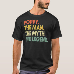 T-shirt Poppy L'Homme Le Mythe La Légende Pour Grand-Père