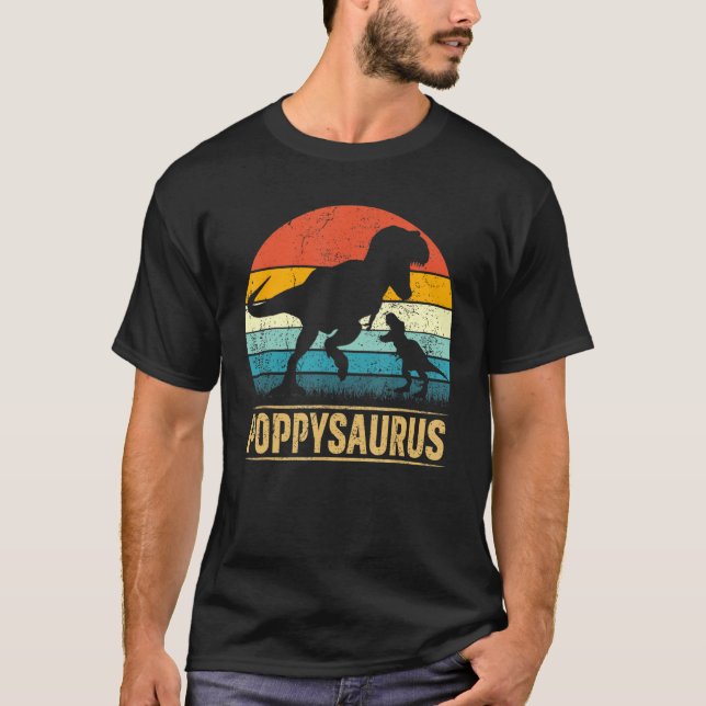 T-shirt Poppy Saurus Rex Dinosaur Poppysaurus Funny Père (Devant)