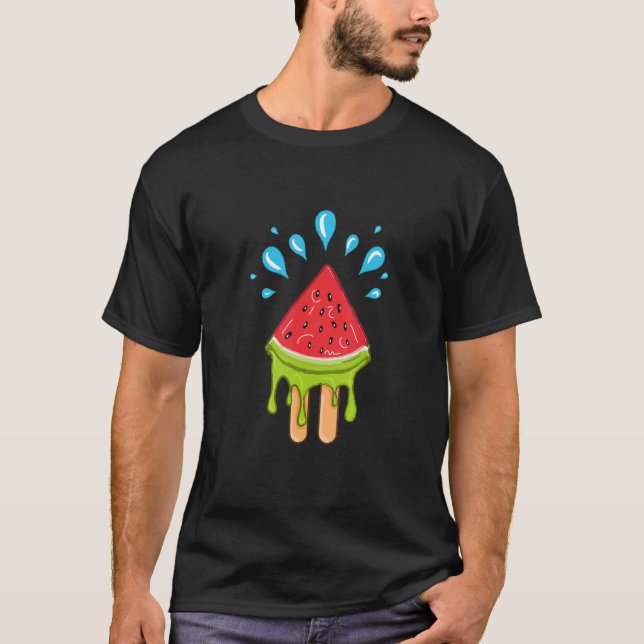 T-shirt Pops de glace pastèque Fruits d'été Hommes Femmes  (Devant)