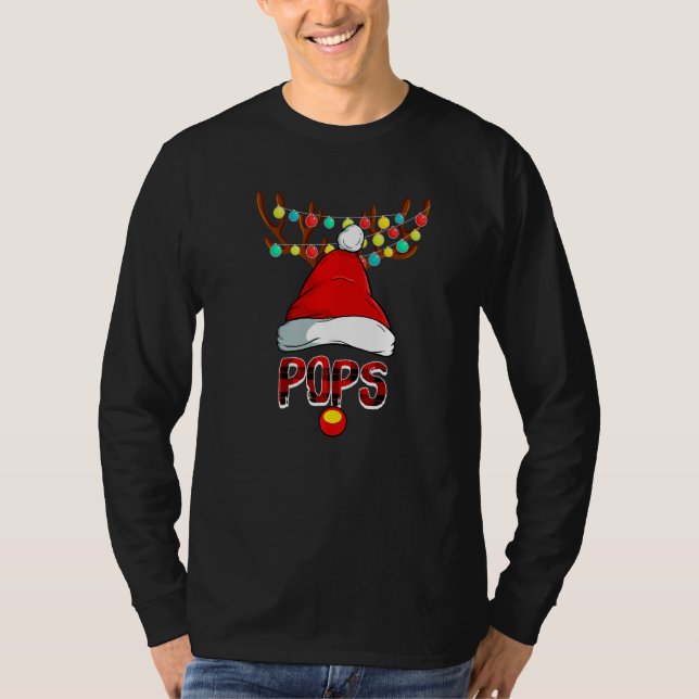 T-shirt Pops Deer Correspondant Famille Costume de Noël Re (Devant)