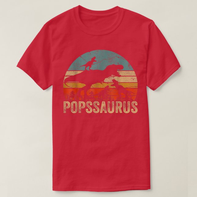 T-shirt Pops Dinosaur Popssaurus 3 Deux enfants Fils de No (Design devant)