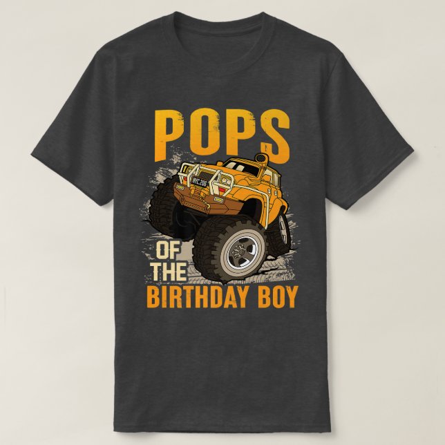 T-shirt Pops of the Birthday Boy Monster Truck Birthday  (Design devant)