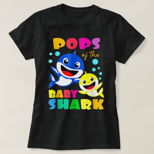 T-shirt Pops Shark Pops Shark Fête des mères de la famille (Design devant)