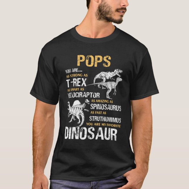 T-shirt Pops Vous Êtes Mon Dinosaure Favorite Tee Pour Pèr (Devant)