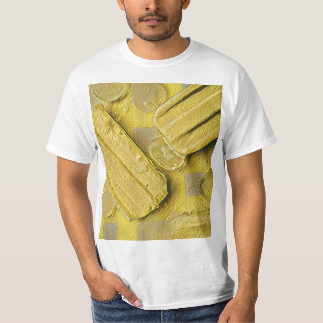 T-shirt popsicle à cône de crème glacée jaune (Devant)