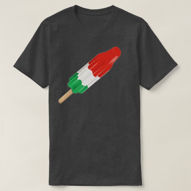 T-shirt Popsicle blanc vert et rouge à roquettes (Design devant)
