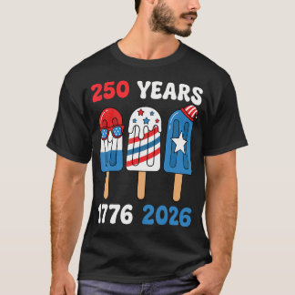 T-shirt Popsicle Rétro du 4 Juillet 1776 2026 Patriotique
