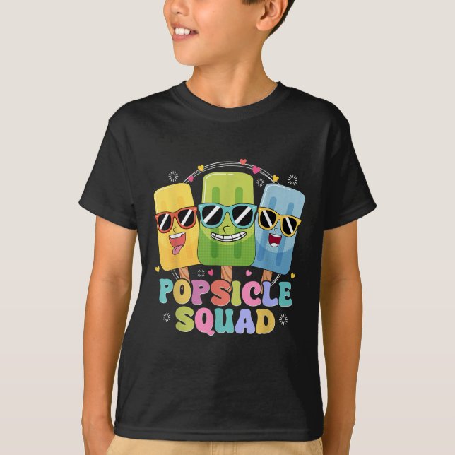 T-shirt Popsicle Squad Sungl Funny Icecream Vacatio été (Devant)