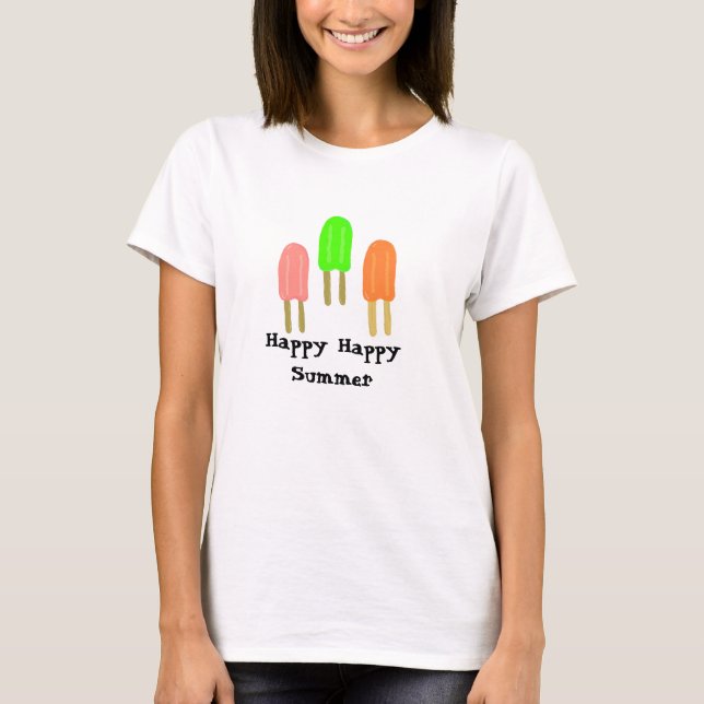 T-shirt Popsicles - Joyeux et heureux été (Devant)