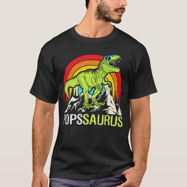 T-shirt Popssaurus Dinosaur Grand-père Saurus Fête des Pèr (Devant)