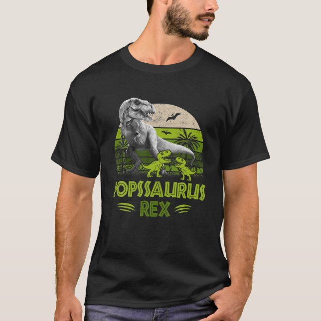 T-shirt Popssaurus Rex T Rex Dinosaur Cute Fête des pères (Devant)