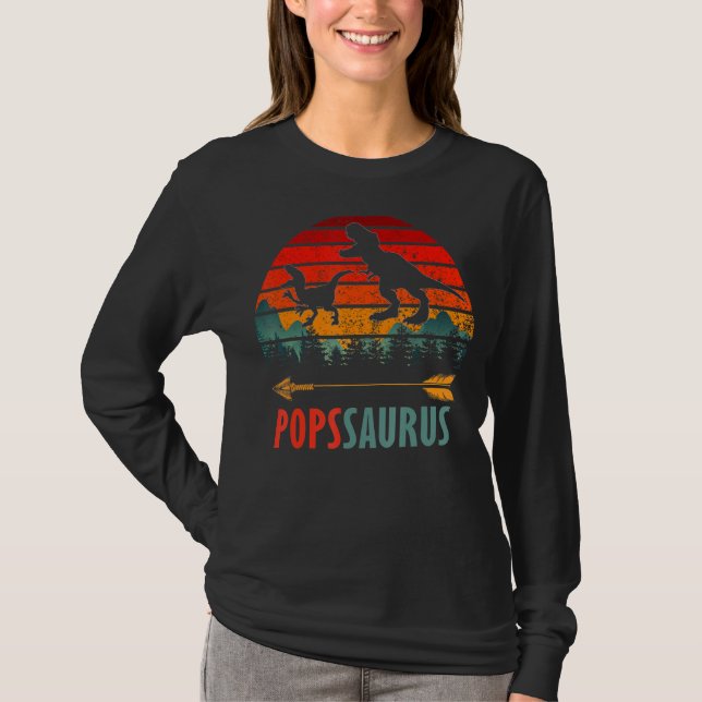 T-shirt Popssaurus T Rex Dinosaur pops Saurus Family Match (Devant)
