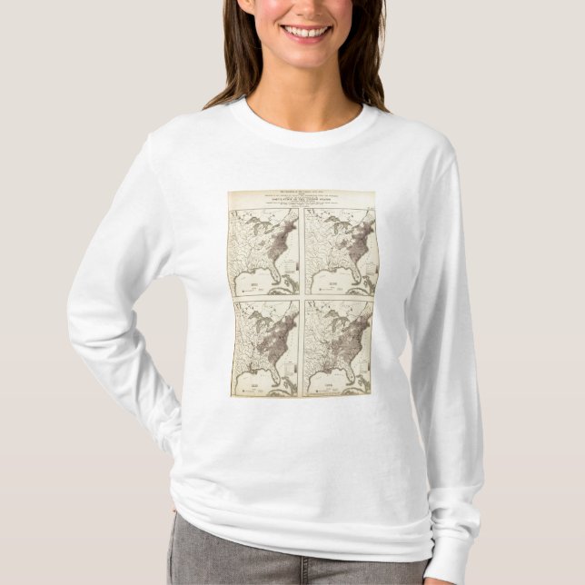 T-shirt Population 1790-1820 des USA (Devant)
