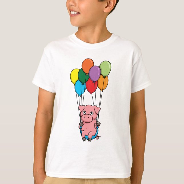 T-shirt Porc de ballon de vol (Devant)