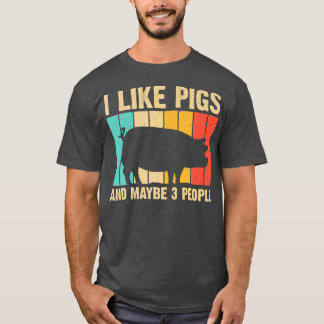 T-shirt Porc Drôle Pour Hommes Femmes Vin D'Exploitation A