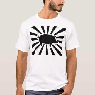 T-shirt PORC JE - rayons du porc (noir sur la lumière)