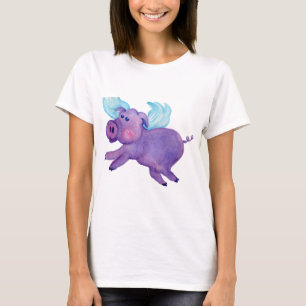 T-shirt Porc pourpre de vol