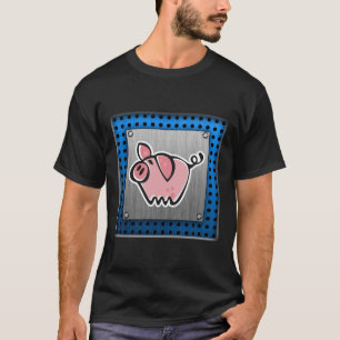 T-shirt Porc ; Regard balayé en métal