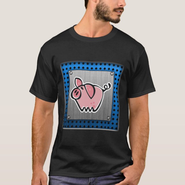 T-shirt Porc ; Regard balayé en métal (Devant)