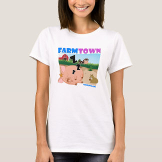 T-shirt porcin somnolent de ville de ferme