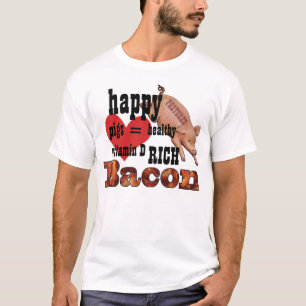T-shirt Porcs Elevés en Plein Air Bacon Cochon Mignon et C