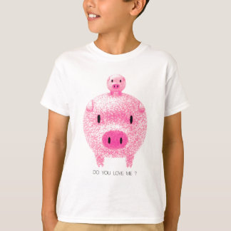 T-shirt Porcs roses