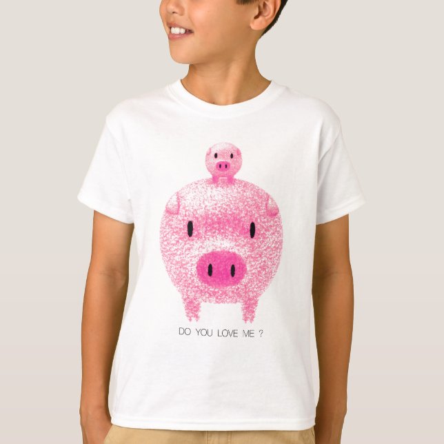 T-shirt Porcs roses (Devant)