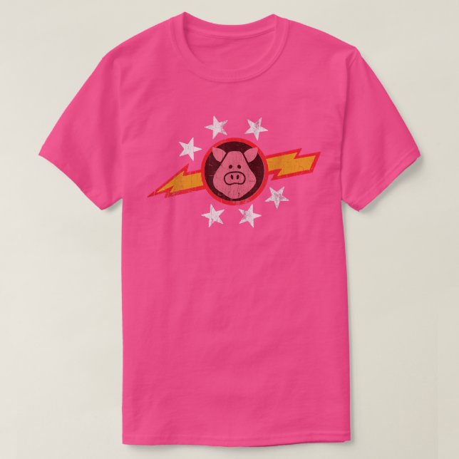 T-shirt Porcs vintages dans l'espace (Design devant)