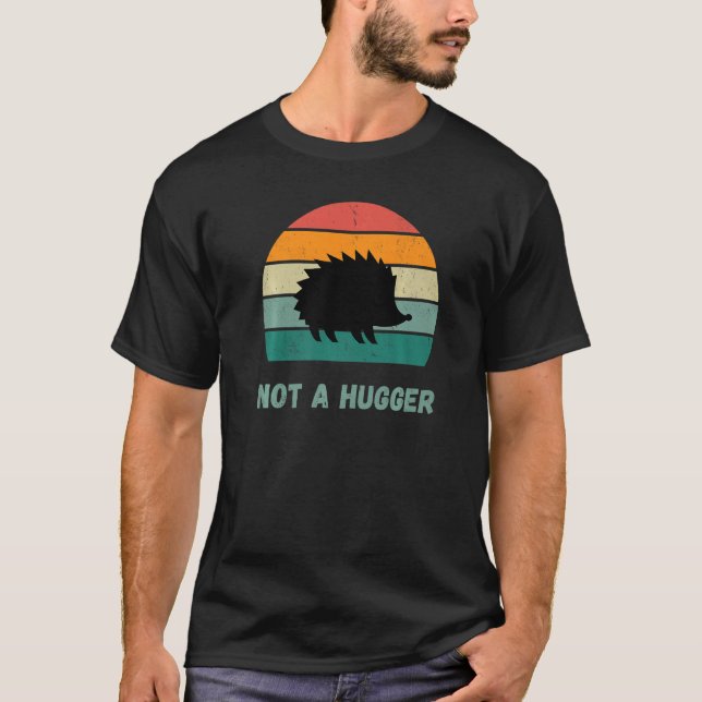 T-shirt Porcupine Animal Pun Retro Sunset Je ne suis pas u (Devant)