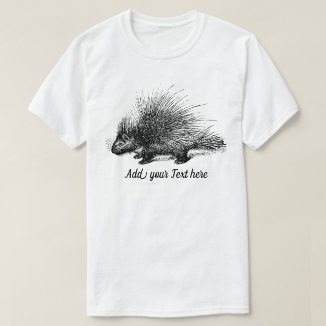 T-shirt Porcupine Illustration personnalisable Mens T-Shir (Design devant)