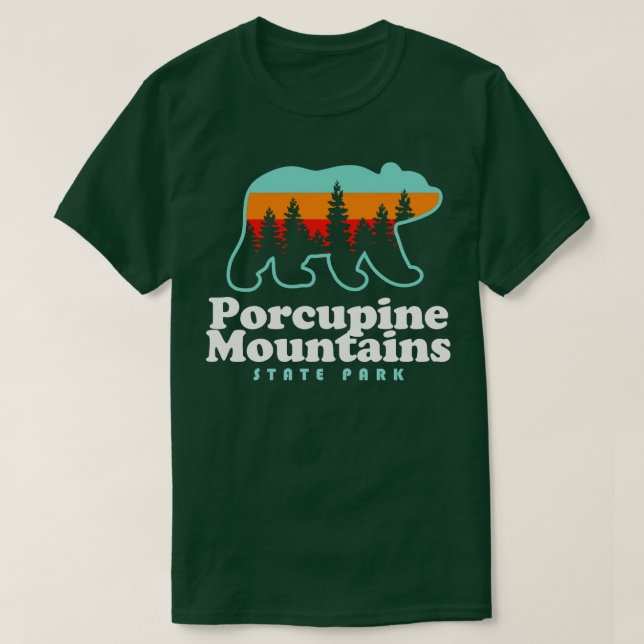 T-shirt Porcupine Mountains Michigan Camping Randonnée Bea (Design devant)