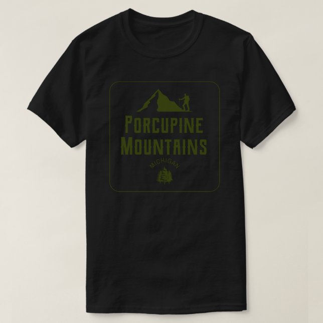 T-shirt Porcupine Mountains Michigan Mountain Randonnée Sq (Design devant)