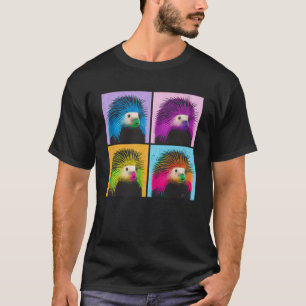 T-shirt Porcupine Pop Illustration Animale Colorée Femmes