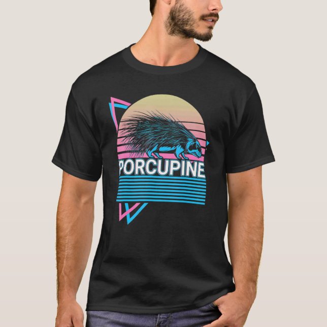 T-shirt Porcupine Retro (Devant)