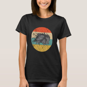 T-shirt Porcupine Rodent Vintage Retro Nature Animal Spine