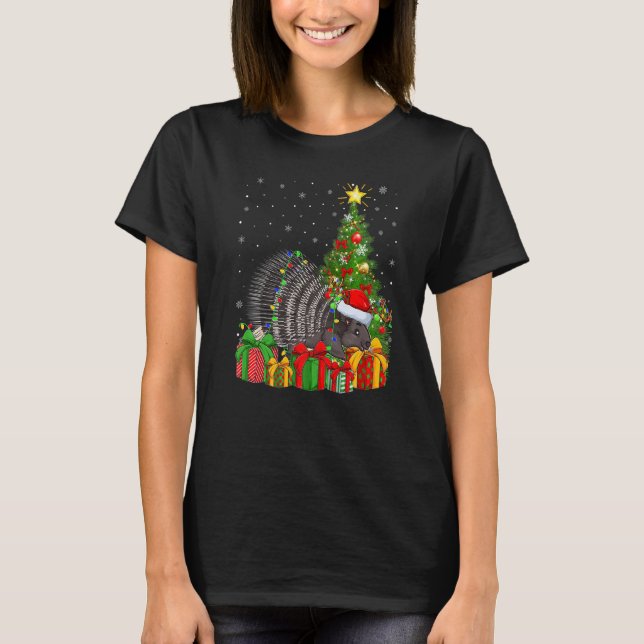 T-shirt Porcupine  Xmas Holiday Santa Porcupine Christmas  (Devant)