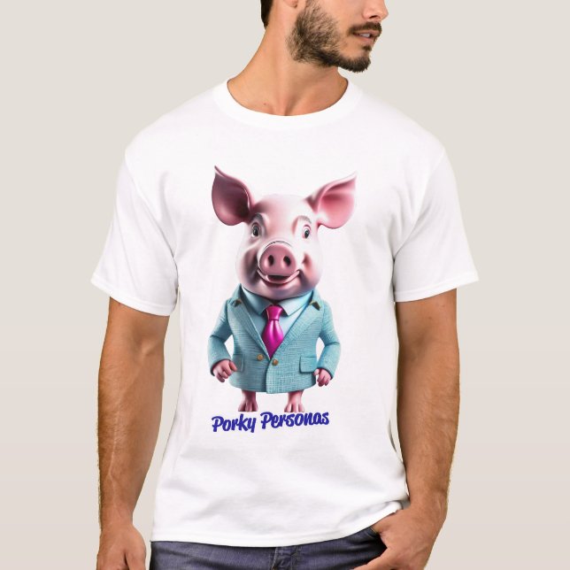 T-shirt Porky Personas drôles Pig personnages (Devant)